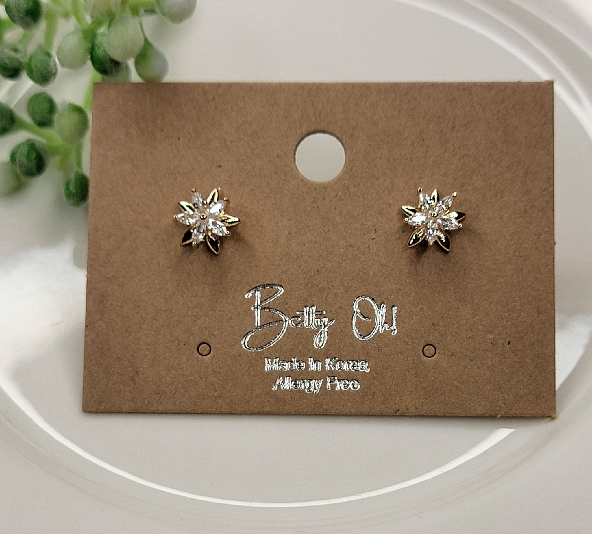 CZ Double Star Post Earrings - HER Home Design Boutique